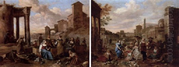 Market In An Italianate Town - view 1