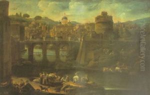 Vista De Roma Con Castel Sant' Angelo Y El Vaticano Al Fondo by Hendrick Mommers