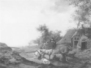 Milking The Sheep by Hendrick Mommers