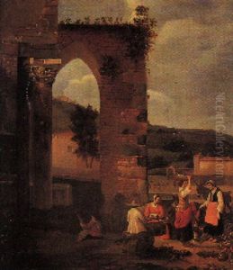 Escena De Mercado Con Arquitectura by Hendrick Mommers