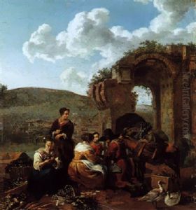 La Halte Des Paysans by Hendrick Mommers