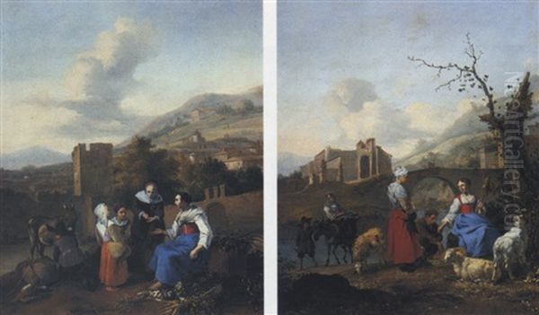 Italianate Landscape With Vegetable Seller - view 1