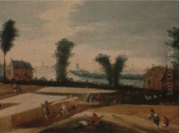 Landscape With Farmers Tending To Their Fields - view 1