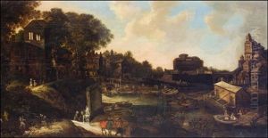 Italialainen Kaupunki Joen Varrella - En Italiensk Stad Vid Floden by Philips de Momper the Elder