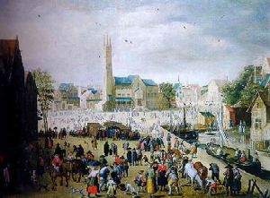 Foire De Village En Bordure D'un Canal