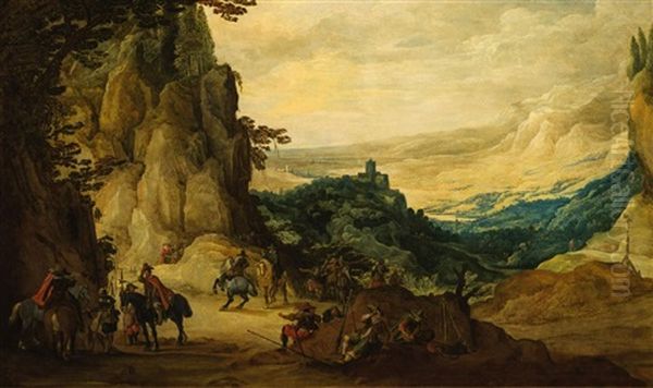 Paesaggio Con Castelli, Soldati E Cavalieri A Riposo - view 1