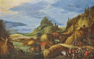 Felslandschaft Mit Der Heilung Des Naaman
