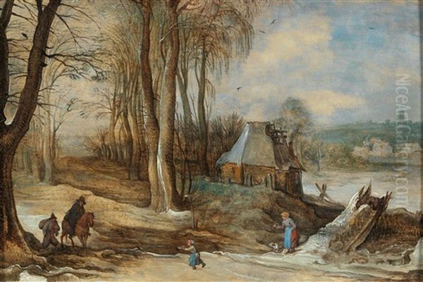 A Winter Landscape With A Horseman Returning Home - view 1