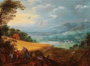 An Extensive River Landscape With The Judgement At Bethel (2 Kings 2: 23-25)