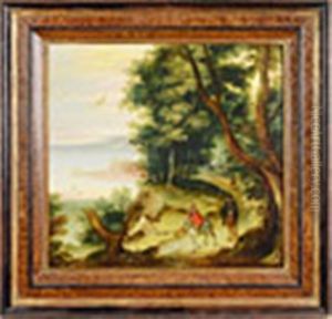 Forest Landscape With Riders by Joos de Momper the Younger