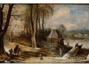 Winterlandschaft Mit Heimkehrenden Bauern