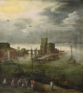 Harbour Scene With Fishermen