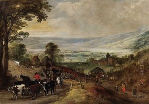 Wide Mountain Landscape With Returning Herd