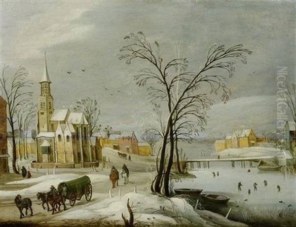 Winterlandschaft Mit Einer Kirche - view 1