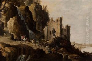 Paysage De Cascade Anime De Personnages by Joos de Momper the Younger