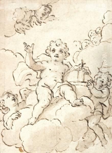 Putti Met Aardbol - view 1