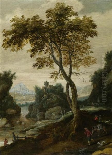 Flusslandschaften Mit Figuren Und Hausern (pair) - view 1