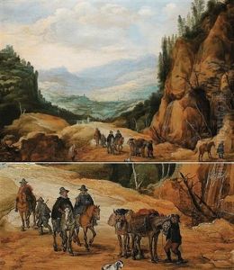 Halte Des Cavaliers Pres De La Cascade by Joos de Momper the Younger