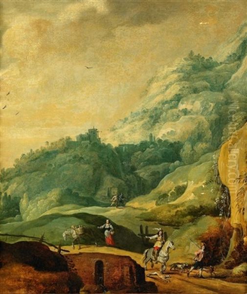 Bergslandskap Med Figurer - view 1