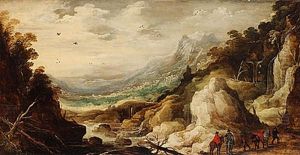 Bergslandskap Med Ryttare