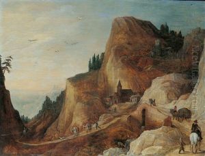 Gebirgslandschaft Mit Reisenden by Joos de Momper the Younger