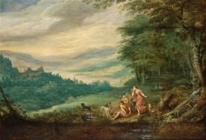 Venus Mourning Adonis In A Panoramic Wooded Landscape (in Collab. W/jan Breughel The Younger)