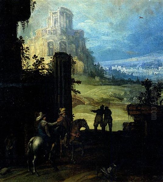 Landschaft Mit Zwei Reitern Und Einem Hund - view 1
