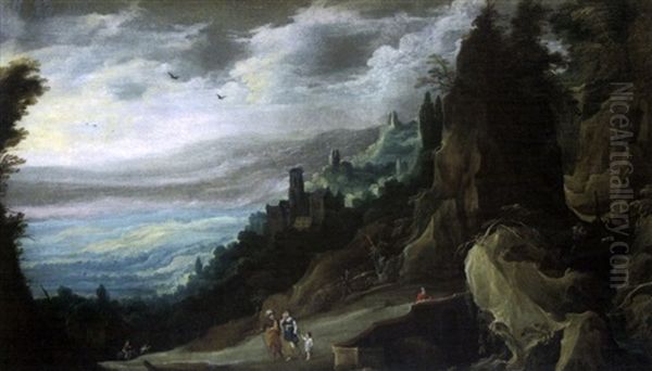 Paysage Panoramique De Montagne Anime De Personnages (collab. W/hans Jordaens Iii) - view 1