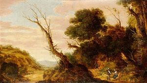 Bergigt Landskap Med Figurer by Joos de Momper the Younger