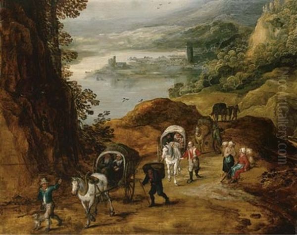 Travelers On A Mountain Path (collab. W/jan Breughal The Younger) by Joos de Momper the Younger