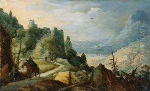 Berglandschaft Mit Reiter by Joos de Momper the Younger