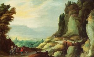 Reisende In Einer Gebirgslandschaft by Joos de Momper the Younger