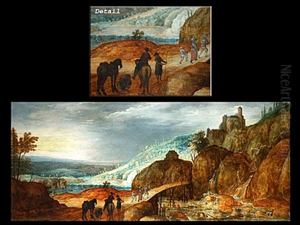 Felslandschaft Mit Holzsteg Und Reisenden - view 1