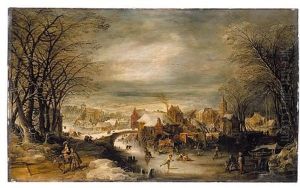 A Winter Landscape With The Flight Into Egypt (collab. W/frans Francken The Younger)
