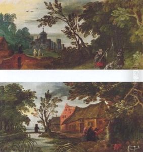 Landschaft Mit Gebauden Und Figuren Landschaft Mit Gebauden Und Figuren