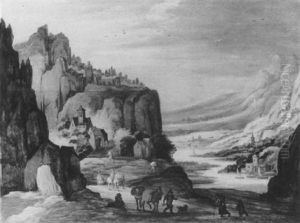 Gebirgslandschaft Mit Reisenden by Joos de Momper the Younger
