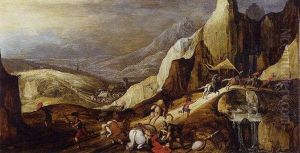 Paysage Montagneux Avec La Conversion De Saint-paul by Joos de Momper the Younger