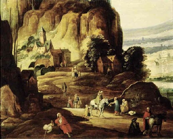 Travellers And Beggars On A Mountain Path - view 1