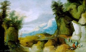 Gebirglandschaft Mit Reisenden by Joos de Momper the Younger