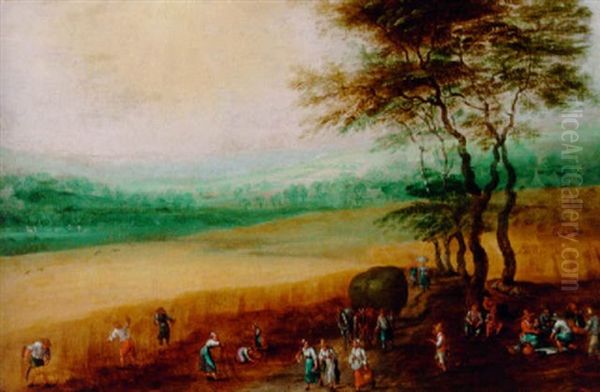 A Summer Landscape With Peasants Harvesting - view 1