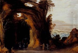 Pelerins Dans Une Grotte