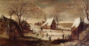 A Village Scene In Winter by Joos de Momper the Younger