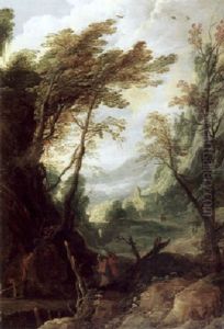 Weite Waldlandschaft Mit Wanderern by Joos de Momper the Younger