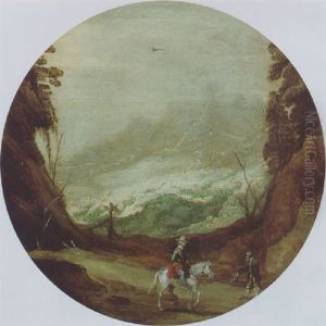 Reiter Und Bettler In Berglandschaft by Joos de Momper the Younger