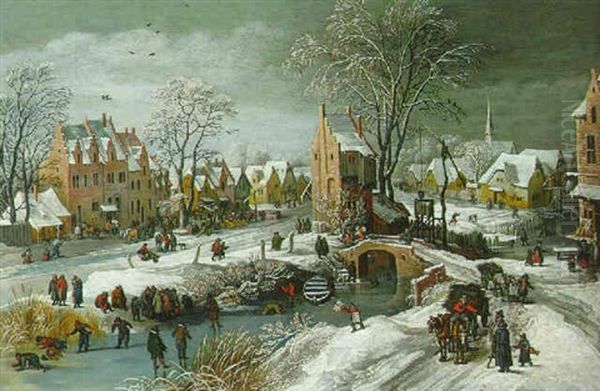 A Village In Winter - view 1