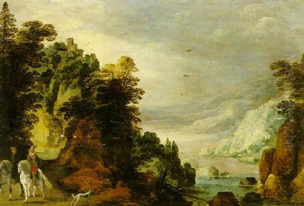 Berglandskap Med Ryttare - view 1