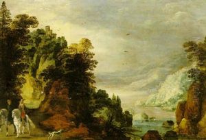 Berglandskap Med Ryttare by Joos de Momper the Younger