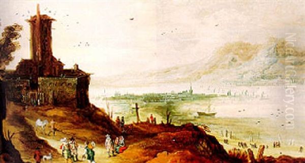 River Landscape With A Fort - view 1