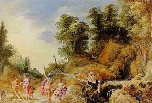 Gebirgslandschaft Mit Dem Urteil Des Paris by Joos de Momper the Younger