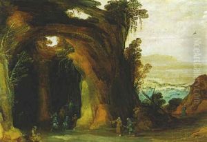 Pelerins Se Recueillant Dans Une Grotte, Lors D'un Voyage A St Jacques De Compostelle